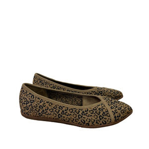 Toms Katie Alley Ballet Flats Shoes Womens 8.5 Multicolor Leopard Print Career